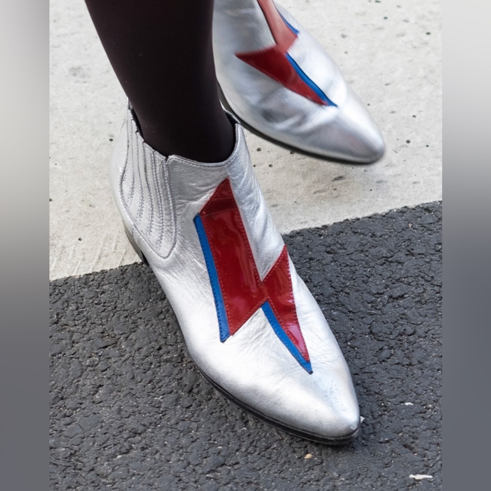 Modern Vice Made in NYC Metallic Boot Size 36 Silver